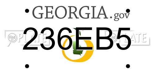 236EB5 Georgia License Plate