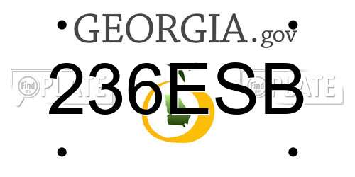 236ESB Georgia License Plate