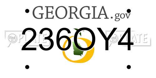 236OY4 Georgia License Plate
