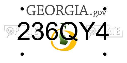 236QY4 Georgia License Plate