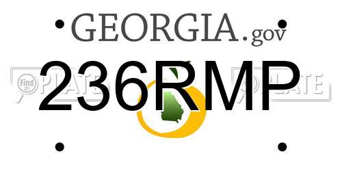 236RMP Georgia License Plate