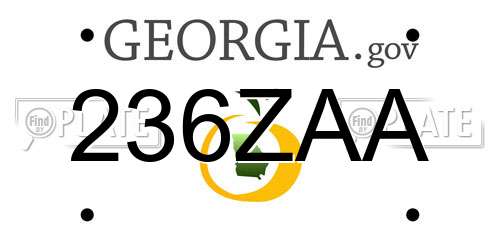 236ZAA Georgia License Plate
