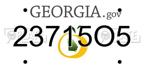 23715O5 Georgia License Plate