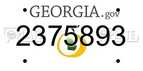 2375893 Georgia License Plate
