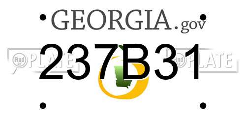 237B31 Georgia License Plate