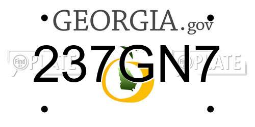 237GN7 Georgia License Plate