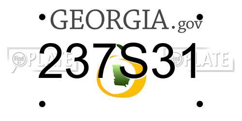 237S31 Georgia License Plate