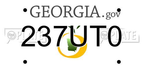 237UT0 Georgia License Plate