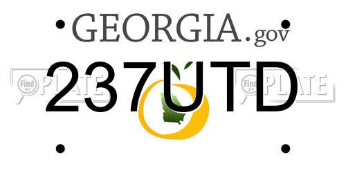 237UTD Georgia License Plate