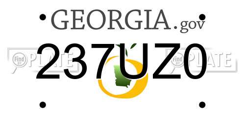 237UZ0 Georgia License Plate