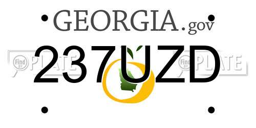 237UZD Georgia License Plate