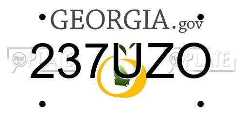 237UZO Georgia License Plate