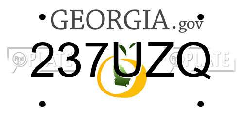 237UZQ Georgia License Plate