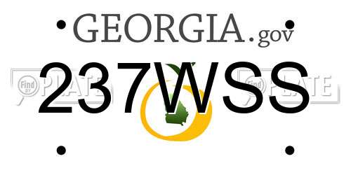 237WSS Georgia License Plate