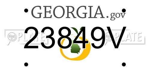 23849V Georgia License Plate