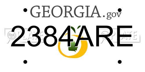 2384ARE Georgia License Plate