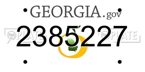 2385227 Georgia License Plate