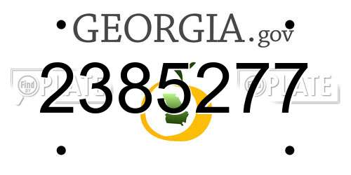 2385277 Georgia License Plate
