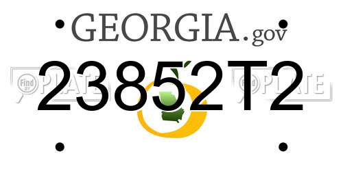 23852T2 Georgia License Plate