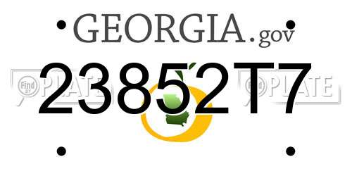 23852T7 Georgia License Plate