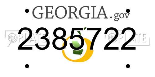 2385722 Georgia License Plate