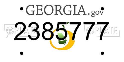 2385777 Georgia License Plate