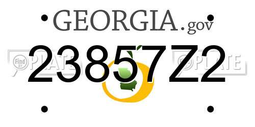 23857Z2 Georgia License Plate