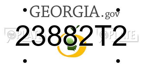 23882T2 Georgia License Plate