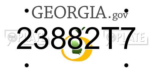 23882T7 Georgia License Plate