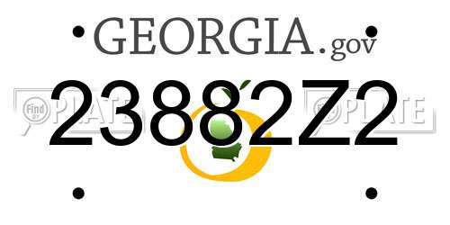 23882Z2 Georgia License Plate