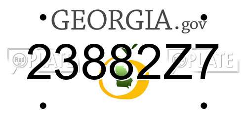 23882Z7 Georgia License Plate