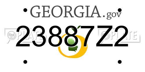 23887Z2 Georgia License Plate