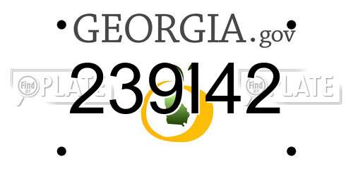 239I42 Georgia License Plate