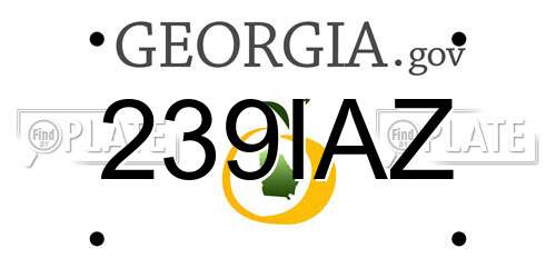 239IAZ Georgia License Plate