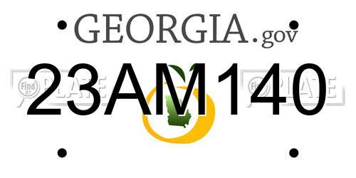 23AM140 Georgia License Plate