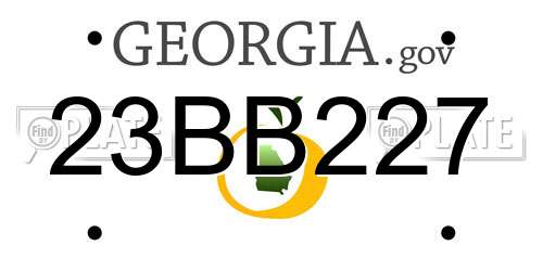 23BB227 Georgia License Plate