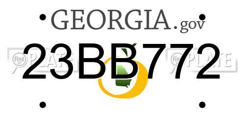 23BB772 Georgia License Plate