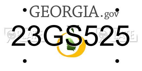 23GS525 Georgia License Plate