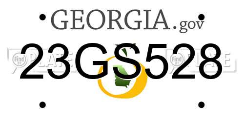 23GS528 Georgia License Plate