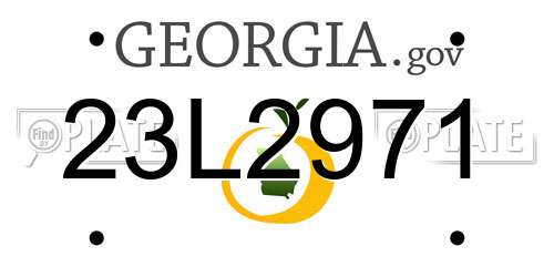 23L2971 Georgia License Plate