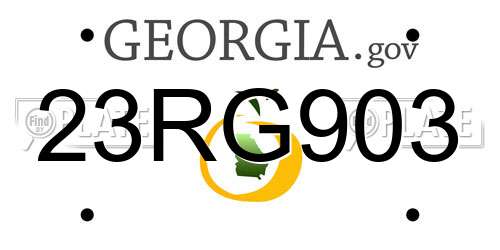 23RG903 Georgia License Plate