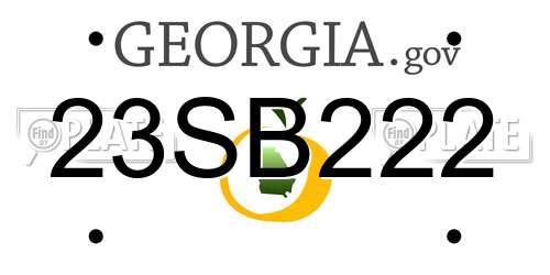 23SB222 Georgia License Plate