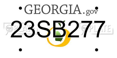 23SB277 Georgia License Plate