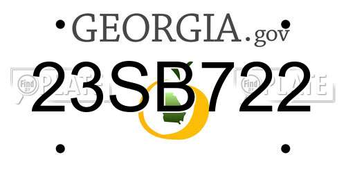 23SB722 Georgia License Plate