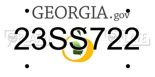 23SS722 Georgia License Plate