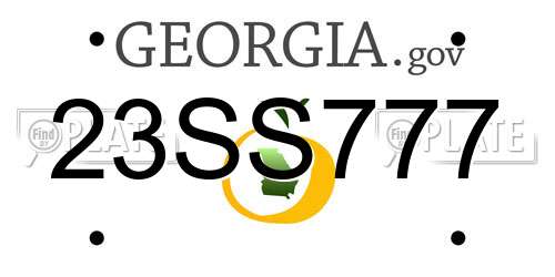 23SS777 Georgia License Plate