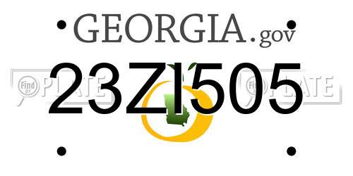 23ZI505 Georgia License Plate