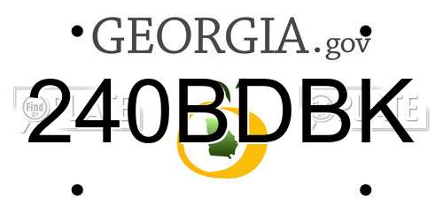 240BDBK Georgia License Plate
