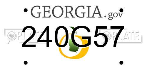 240G57 Georgia License Plate
