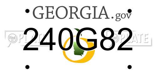 240G82 Georgia License Plate